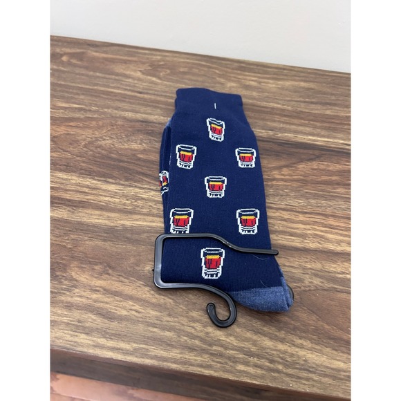 Panama Jack Men's Novelty Crew Socks - Cocktail Drink Print - Blue - Picture 2 of 2